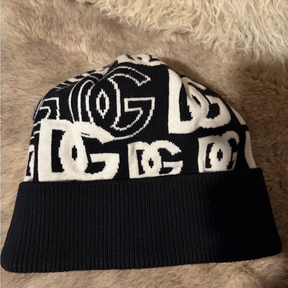 Dolce & Gabbana Black and White Logo Beanie